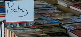 Picture of the poetry section in a bookstore