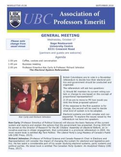 2018 October Newsletter