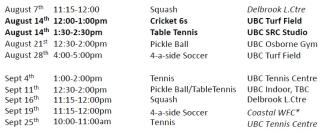 Sports Schedule