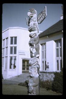 Above: Archival photo of Victory Through Honour Pole by Kwakwakawak’w carver Ellen Neal. Photo courtesy of the MOA archives.
