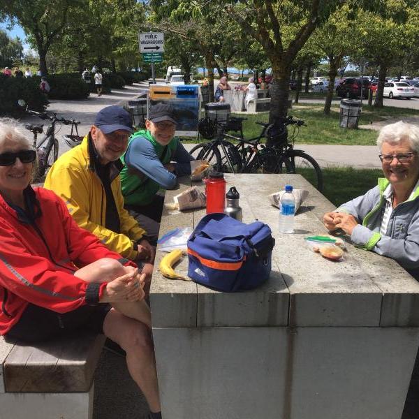 Easy Riders 06-2022_Garry Point Park_L-R MelindaSuto PhilippeKruchten DougFilipenko SusanKennedy