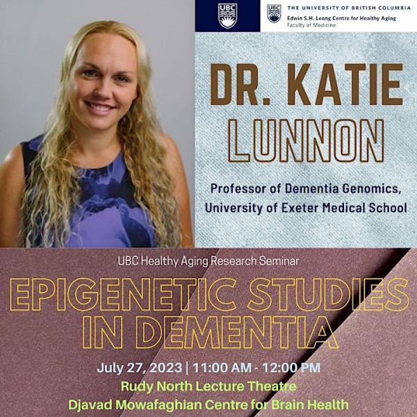 Poster for Dr Katie Lunnon