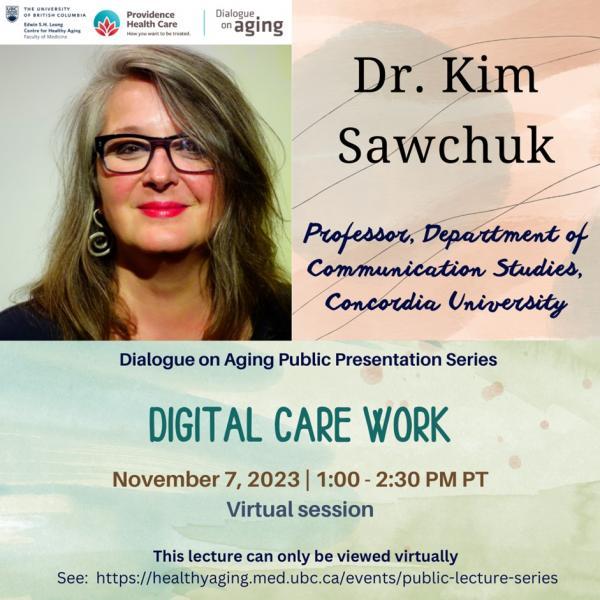 Dr. Kim Sawchuk event poster